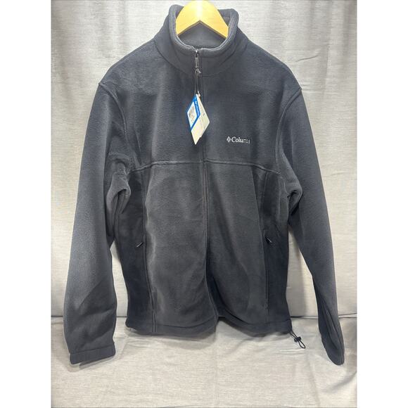Columbia Jacket Men's L Black Flattop Mountain Full Zip Fleece Outdoors Nature0 - Picture 1 of 9